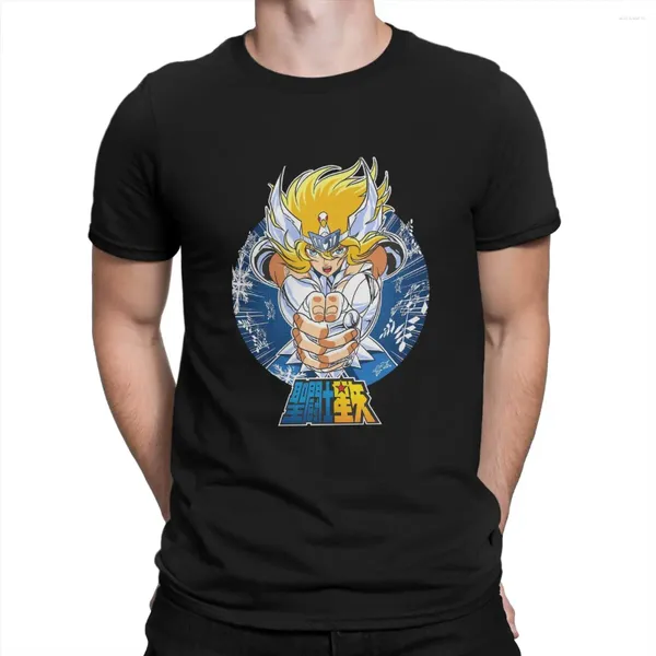 Homens Camisetas Bravo Guerreiro Saint Seiya Desenhos Animados Japão Anime Camisa Cômica Punk Crewneck Camiseta Harajuku Roupas Poliéster