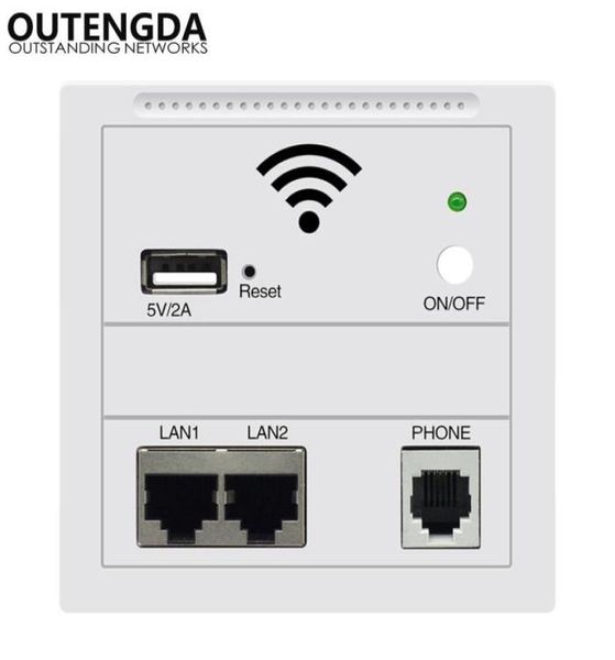 Novo roteador sem fio wi-fi embutido 80211n 300mbps para le inn na parede ponto de acesso sem fio padrão poe ac100240v9574296