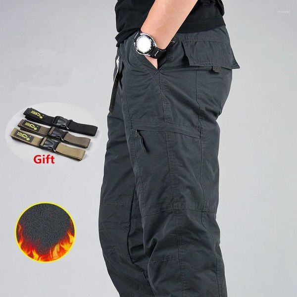 Pantaloni da uomo in pile invernale Casual caldo spesso cotone largo Capispalla Pantaloni a doppio strato Impermeabile tattico militare dell'esercito