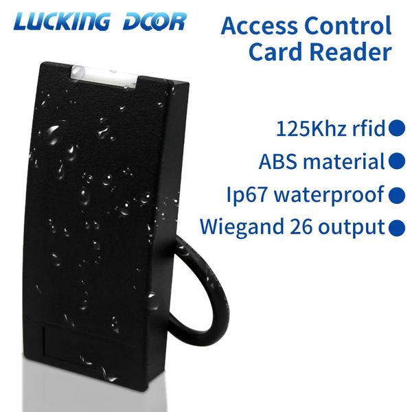 Leitor de cartão de identificação rfid 125khz, à prova d'água, proximidade, wiegand, saída de 26 bits, escravo para controle de acesso de entrada 240123