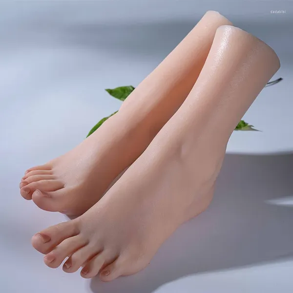 Falsche Nägel Silikon Fußmodell Weibliche Simulation Nagel Praxis Mannequin Dünne Füße Fetisch Für Footjob Maniküre Schuhe Schmuck Display TG3726