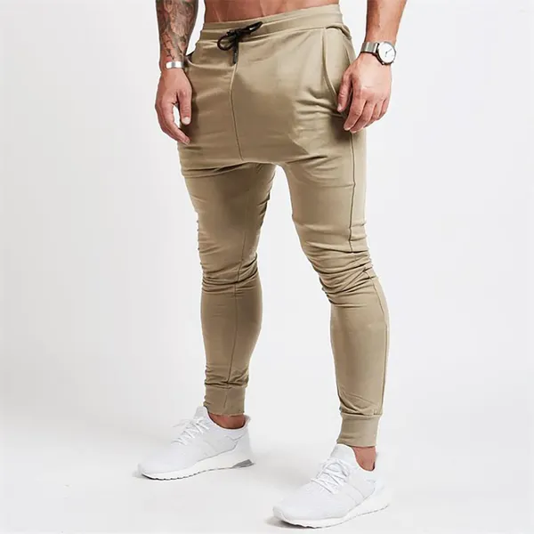 Pantaloni da uomo Pantaloni casual da uomo in cotone cargo con coulisse danno grande e alto per uomo con polsino