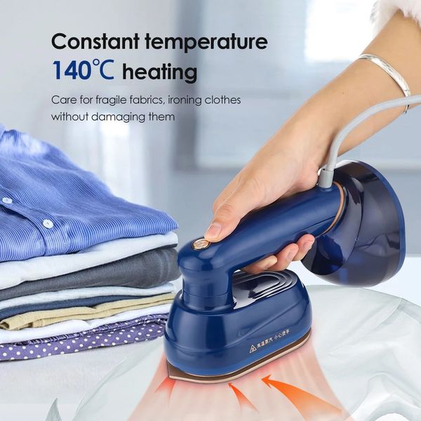 Vaporizador de roupas com tanque de água de 230ml, plugue USEU para roupas molhadas e secas, máquina de passar roupa portátil, limpador a vapor 240131