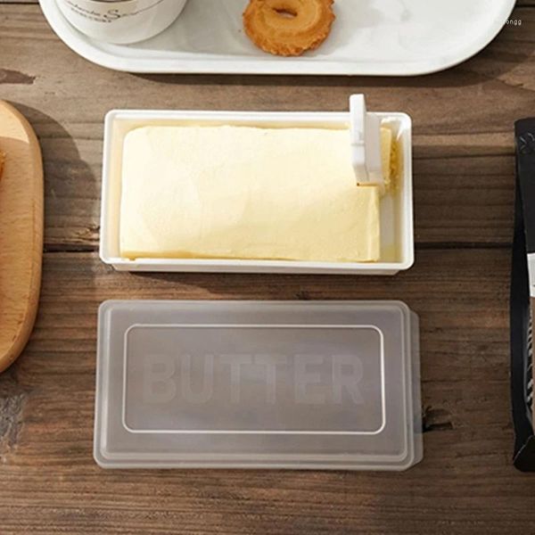 Garrafas de armazenamento Manteiga Prato Keeper Com Cortador Slicer Box Hermético Retangular Inserção de Recipiente de Alimentos