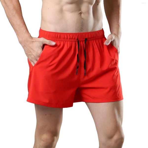 Calças masculinas Mens Apertado Soild Shorts Elastic Rise Fitness Running Stretch Basquete Base Treinamento Compressão Calças para Homem