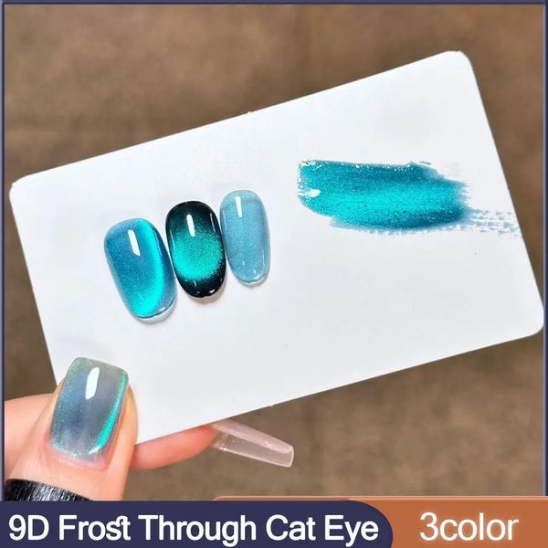 NIKA 9D Frost Through Cat Eye Gel-Nagellack, 15 ml, wasserhell, halbpermanent, UV-LED-Superflash, rosafarbenes Magnetgel, 240129