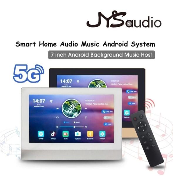 Suporte 5G WIFI Bluetooth no amplificador de parede Android 81 Smart Home Power Audio Music System 7quot HD Display Player Conectar ao T5543371