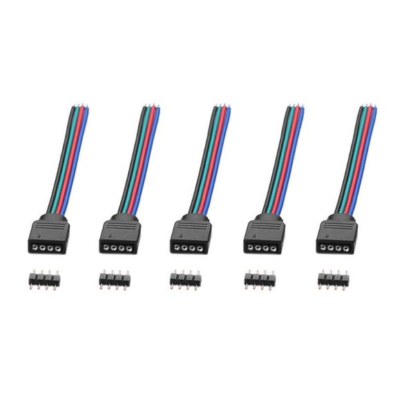 Tiras 20 Pcs Set 4 Pin RGB Conectores Cabo de fio para 3528 SMD LED Strip Lights LB888142473