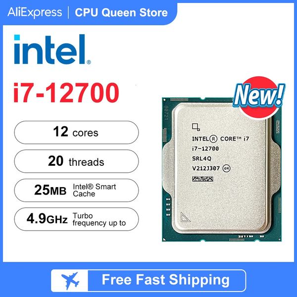 Processore i712700 10 core e 20 thread 25 MB di cache fino a 490 GHz LGA1700 con supporto B660 B760 senza ventola 240126