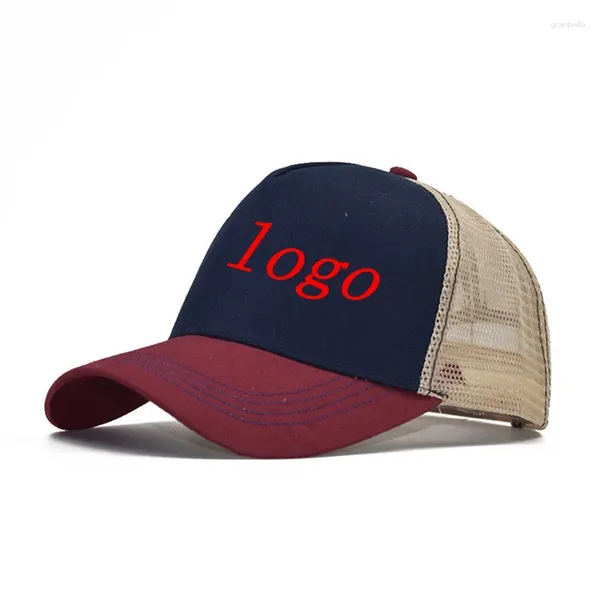 Cappellini con stampa Logo regolabile Cuciture estive Berretto da camionista a colori da uomo Lettere ricamate Maglia traspirante Cappello da papà unisex da baseball