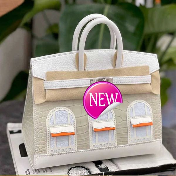 Borsa totes firmata AABirdking Pelle di coccodrillo Mini borsa da donna in vera pelle fatta a mano dalla Casa Bianca FZUS