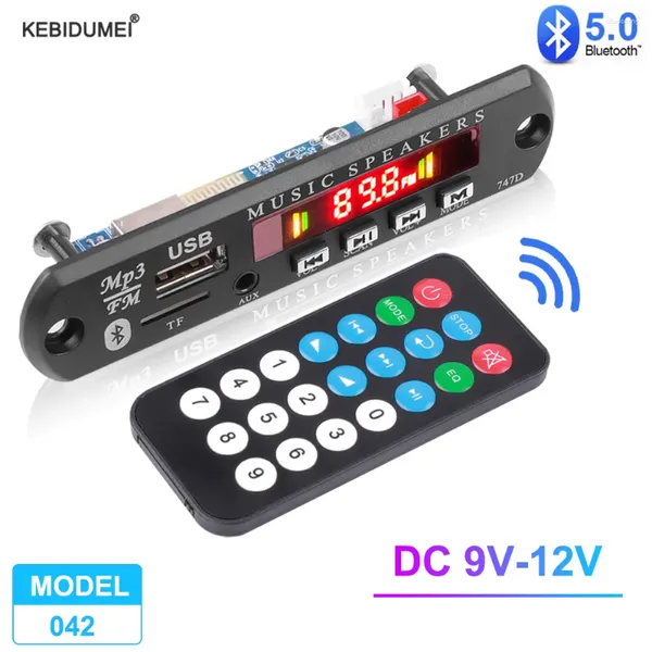 Placa decodificadora bluetooth 5.0, reprodutor de música para carro, módulo de rádio fm, suporte usb sd tf aux com controle remoto