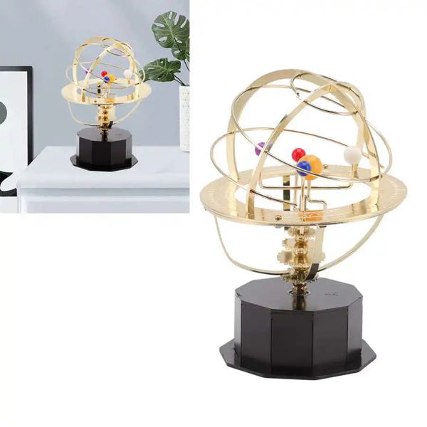 Güneş Sistemi Grand Orrery Modeli Metal Mekanik Dekorasyon Okul Ev Ofis Masası Dekor 240123