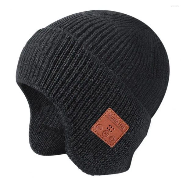 Berets Unisex-Mütze, Wintermütze mit Kopfhörer, dicke Strickmütze