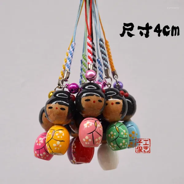 Schlüsselanhänger 1 Stück japanischer Puppenanhänger, Telefonseil, kleine Geschenke, 4 cm Kimono-Puppen-Schlüsselanhänger