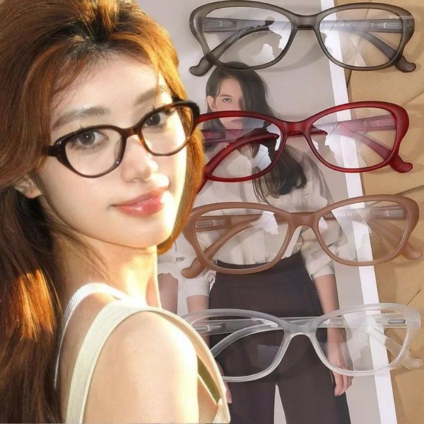 Sonnenbrille Vintage Optische Gläser Transparent Anti-Blau Licht Rot Schwarz Rahmen Mode Y2K Stil Frauen Männer Quadratischen Rahmen Brillen