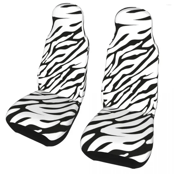 Coprisedili per auto Pelle di zebra Copertura di leopardo bianco Strisce di stampa 3D Automobili in pelle adatte per auto camion SUV o furgoni Auto 2 pezzi