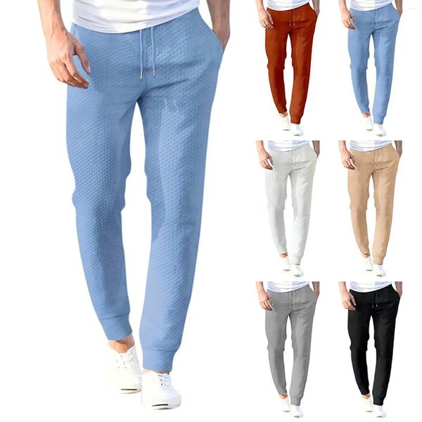 Erkekler Pantolon Mens Sport Swearpants Trailtsuit Slim Fit Spor Salonu Egzersiz Joggers Pantolon Sıradan Drawstring Elastik Bel Sokak Giyim