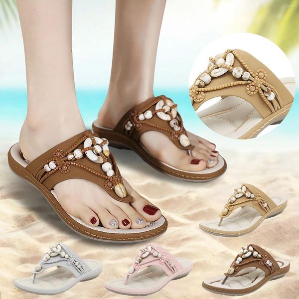 Sandalen für den Sommer, modisch, für Damen, lässig, offener Zehenbereich, flach, mit Strasssteinen, bequem, mit zwei Riemen, Größe 11, Damenabsatz