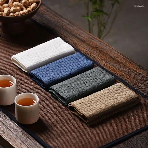 Tovaglioli da tè Stile giapponese Cotone Lino Asciugamano assorbente per l'acqua Utensili per cerimonia Tovaglia Straccio Strumenti