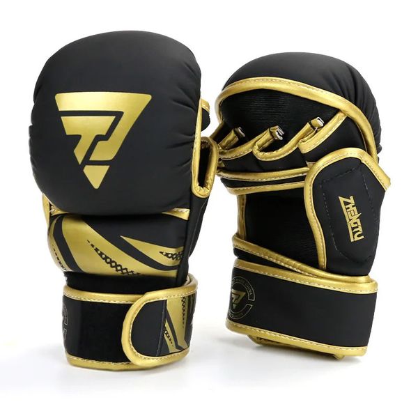Боевые боксерские перчатки ММА, утолщенные сэнда с половиной пальца, тренировочные перчатки для смешанных единоборств, тренировочное снаряжение для бокса 240131