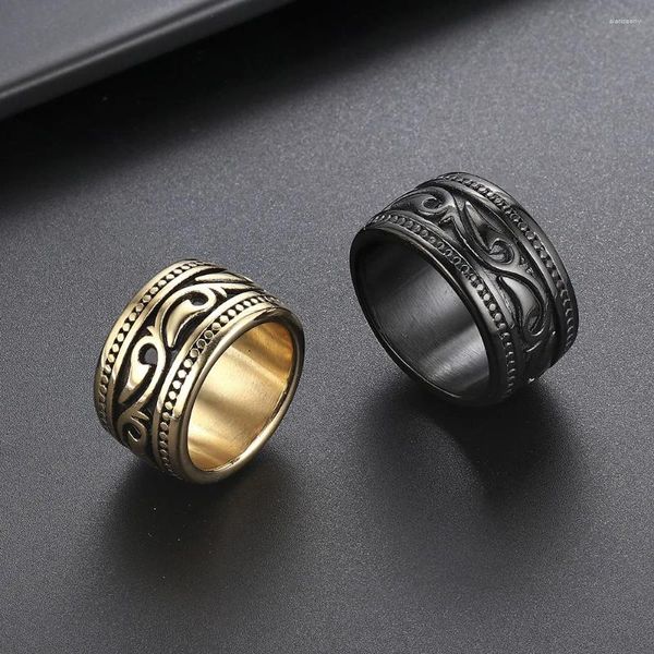 Cluster Ringe Ankunft Vintage Piraten Fisch Haken Muster Ring Edelstahl Herren Viking Retro Party Schmuck Für Mann Männlich