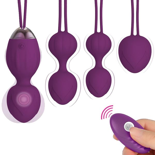 Kegel Balls Vibratore Telecomando Uovo vibrante Giocattoli del sesso per donna Esercizio stretto vaginale Ben Wa Geisha Muscle Shrink 240202