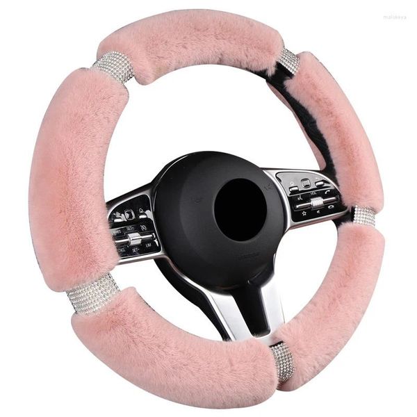 Coprivolante Copriauto universale Avvolgente Inverno Autunno Peluche imitazione diamante Treccia sul volante Morbida bella ragazza donna