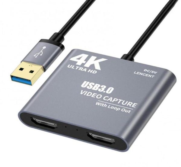 50 Kapalı 4K 1080p USB ile Uyumlu 30 Video Ses Döngüsü OUT HD 1080P60 Yakalama Kartı Adaptörü Hubs6815393