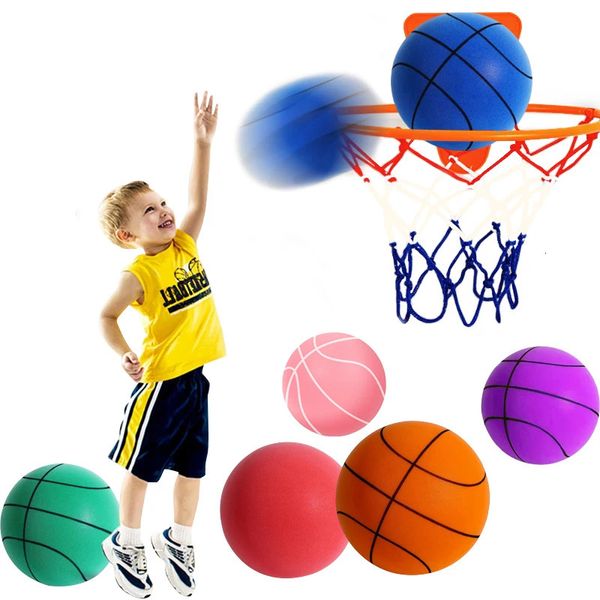Bouncing Mute Ball Indoor Silent Basketball 24cm Espuma Basquete Silenciosa Bola Macia Tamanho 7 Air Bounce Basket Ball 3/5/7 Sports Toy 240129