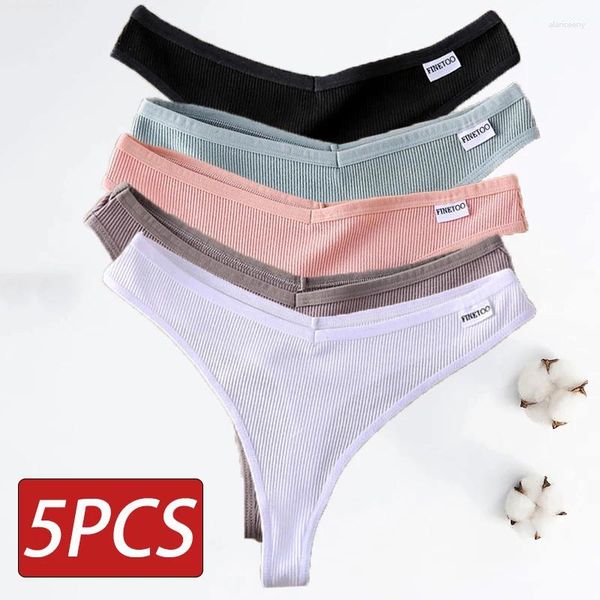 Kadın Panties 5pcs/set pamuklu tangalar Dikişsiz seksi düşük bel g-string dişi iç çamaşırı kızlar nefes alabilen bikinis m-x