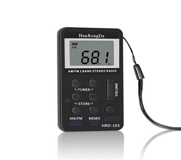 Tragbares Mini-Radio, AMFM-Dualband-Stereo-Taschenempfänger mit Akku, LCD-Display, Kopfhörera56a186736109