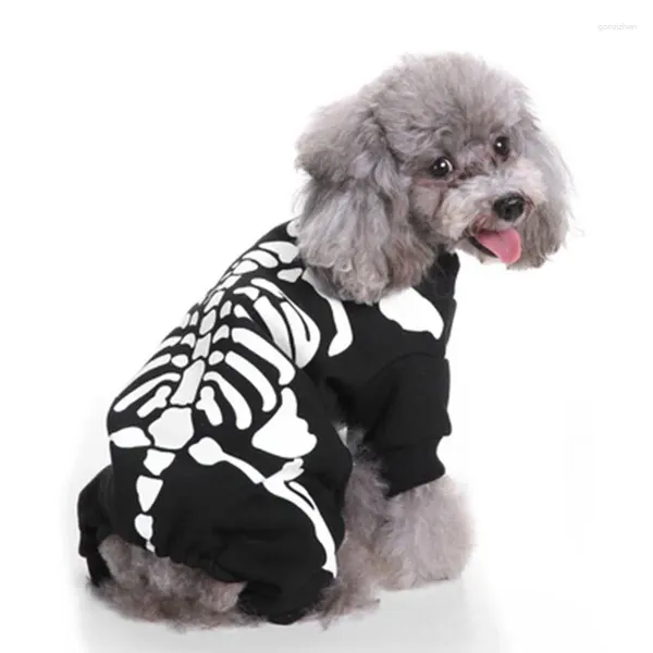 Abbigliamento per cani Camicia per costume da compagnia di Halloween per cani di piccola taglia Gilet con stampa di ossa divertenti Chihuahua Yorkshire Terrier Vetement Chien