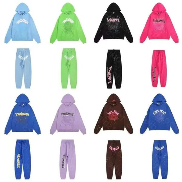 Örümcek kapüşonlu pembe mor genç haydut sp5der eşofman 5555555 erkek kadınlar hoodie web ceket sweatshirt 555 hoodie yüksek kalite 224