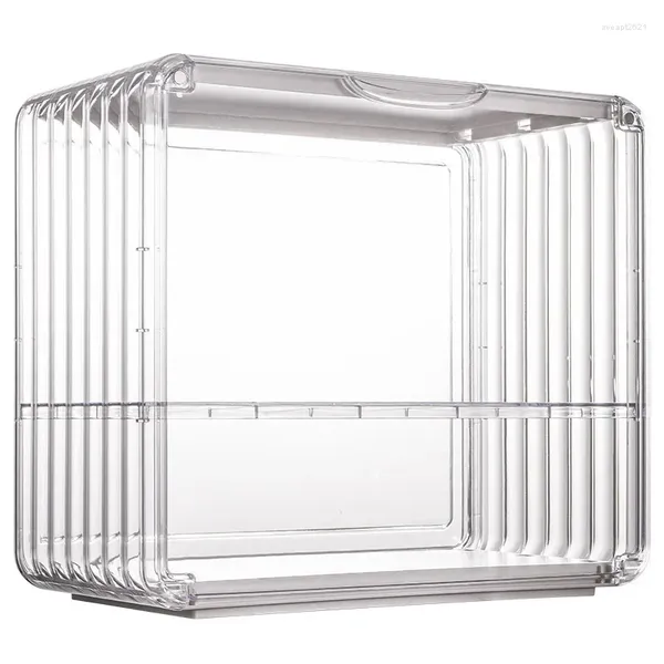 Caixas de armazenamento luz luxo 2 camadas acrílico poeira transparente quarto cômoda batom cuidados com a pele prateleiras desktop caixa cosmética