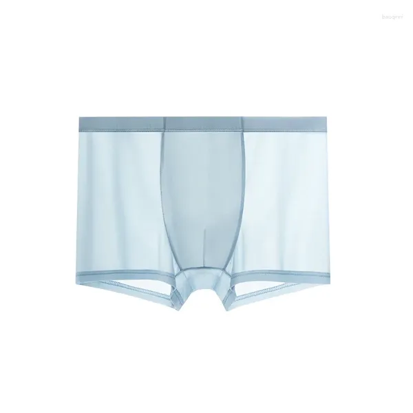 Underpants 2024 luz e malha fina masculina gelo seda roupa interior verão traceless antibacteriano respirável calças de canto plano