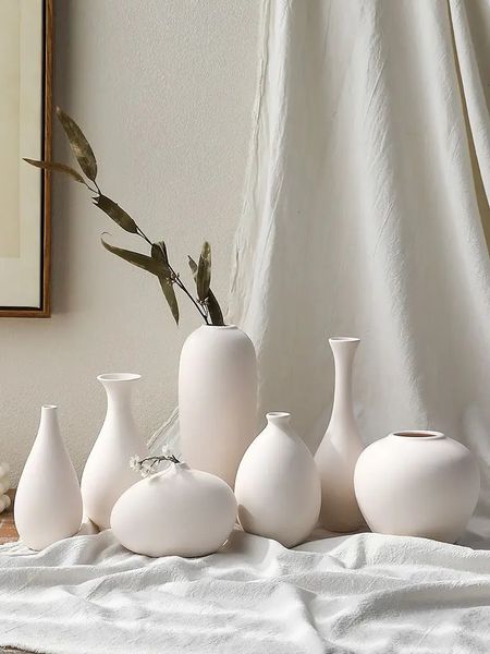 Vaso bianco Decorazione vaso in ceramica cinese Decorazione creativa Graffiti Art Soggiorno Decorazione Arredamento per la casa Ornamenti 240119
