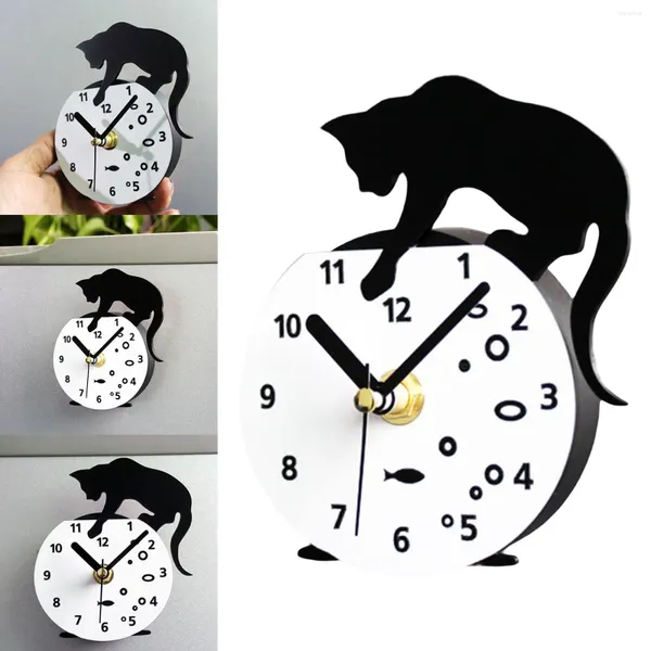 Orologi da parete Orologio da frigorifero per gattino portatile per l'arredamento