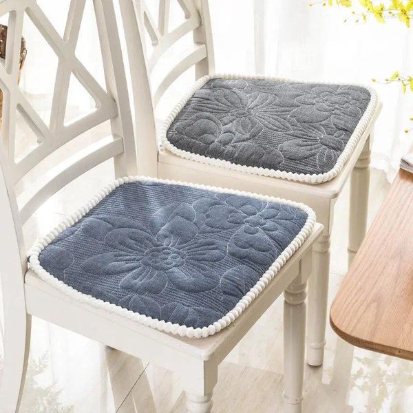 Almofada criativa flor cadeira de jantar antiderrapante tapete quatro estações universal algodão almofadas de assento simples cor sólida decoração de casa fezes