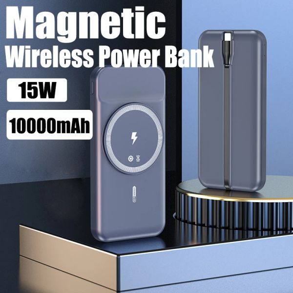 10000 мАч Power Bank Быстрая зарядка Внешняя батарея Беспроводные зарядные устройства для Iphone 11 12 12Pro Портативный Power Bank Бесплатная доставка