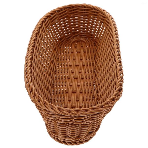 Set di stoviglie Imitazione Rattan Cestino per il pane intrecciato Portaoggetti da cucina Articoli vari per riporre oggetti da tavolo Organizzatore Tessitura in plastica Decor