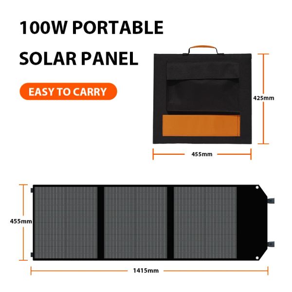 Pannello solare monocristallino da 100 W Dual Dual USB QC3.0 Tipo C per Out Grid Outdoor