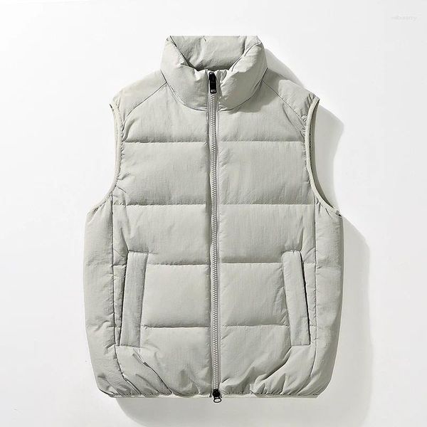 Coletes masculinos moda coreana sem mangas jaqueta para homens outono inverno windbreak gola roupas de alta qualidade casacos