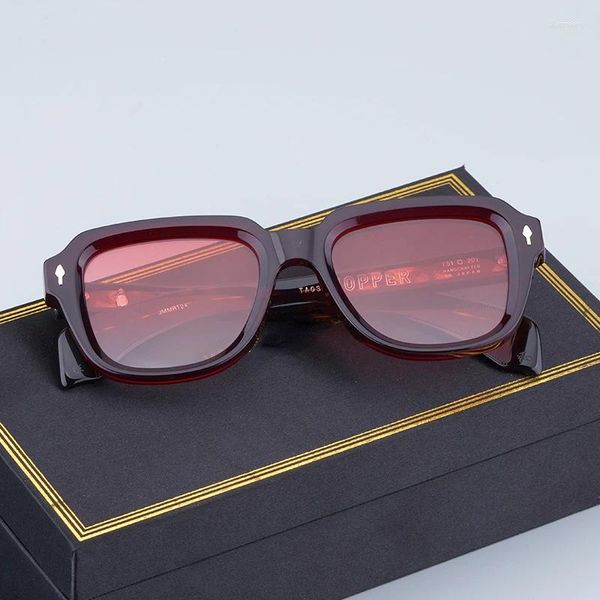 Güneş gözlüğü Jmm Hopper Taos Square Japon orijinal sarı kaplumbağa erkek ve kadın UV400 orijinalleri ile el yapımı gözlükler