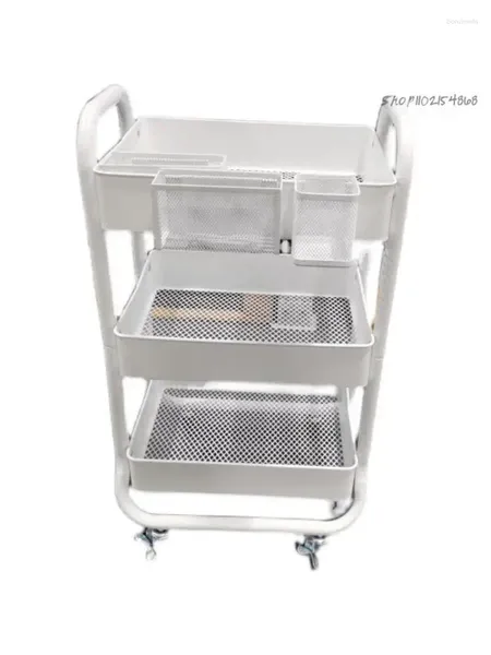 Ganci Carrello a tre livelli Pentola Carrozzeria Barbiere Scaffale Armadietto portaoggetti Piatti da cucina