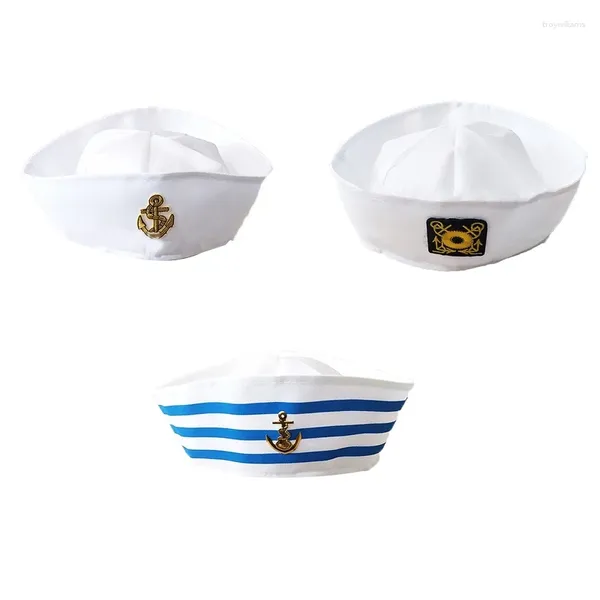 Berretti Moda Bianco Navy Capitano della Marina Cappello da marinaio nautico Cosplay Militare per donna Uomo Nave da trasporto per San Valentino