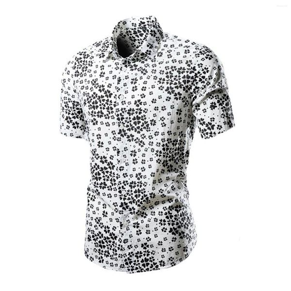 Männer Casual Hemden 2024 Sommer Multi Farbige Jacquard Kurzarm Hemd Floral Mann Bodysuit Erwachsene Ausgestattet T Unisex