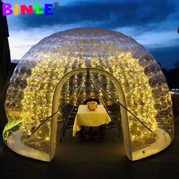 4mD (13,2 фута) с воздуходувкой оптом, уличная герметичная прозрачная надувная купольная палатка, дом-пузырь Crystle, прозрачное иглу, шатер для мероприятий на лужайке для кемпинга