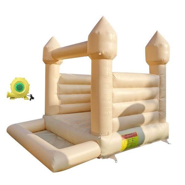 Atacado 10ftx8ft Pastel crianças inflável casa de salto de pêssego com poço de bolinhas baby bouncer moonwalks saltando castelo inflável equipamento de jogo macio