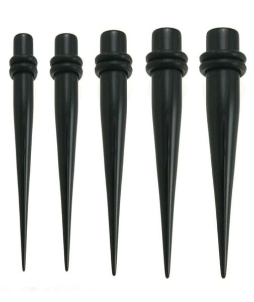 Flesh Tunnel P15 Mix 9 Größe 100 Stück schwarz Piercing Sprial Solid Ear Taper Ear Expander5344858